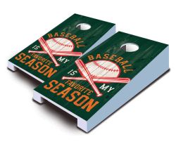 "Baseball is My Favorite Season" Tabletop Cornhole Set